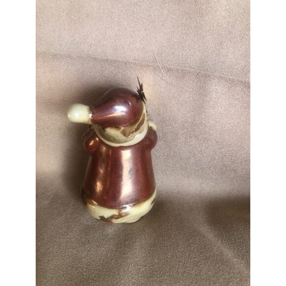Small Folk Art Santa Ceramic Figure with Metal Tree - Picture 3 of 4
